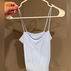 American Eagle Outfitters Light Blue Ribbed Cami Top